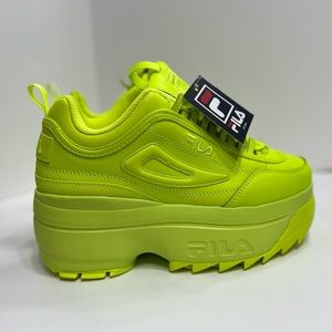 Disruptor II 2 Wedge Women's Platform Shoe Sneaker 9.5 Chunky Neon Highlighte